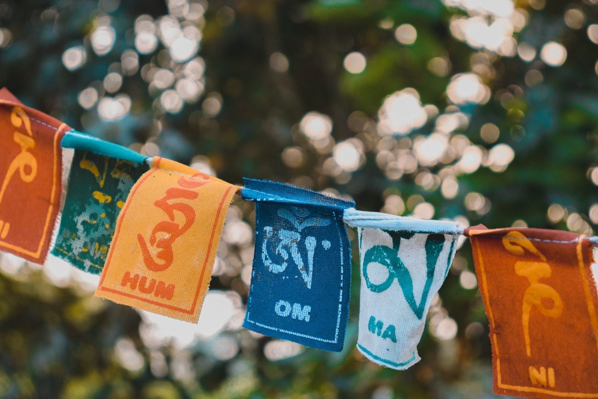 Bunting with Om symbols